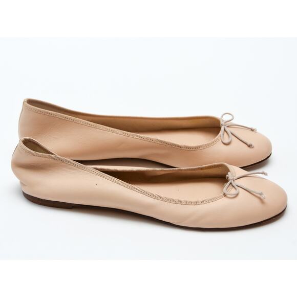 J.Crew Classic Leather Ballet Flats Size 8 Tawny Sand Beige Italian Made - Picture 4 of 6